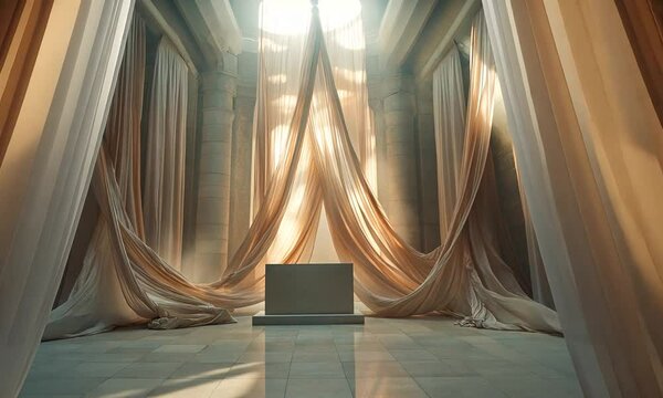 Light Through Curtains in a Hallway