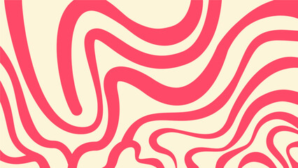 Groovy abstract lines background with red and off white color combination