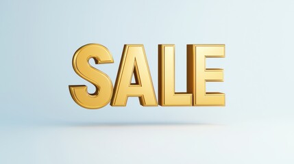 Gold SALE text on a light background for promotional use
