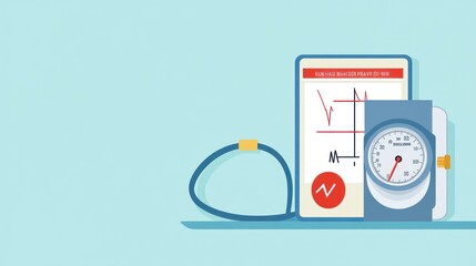 Digital blood pressure monitor with a gauge and display.