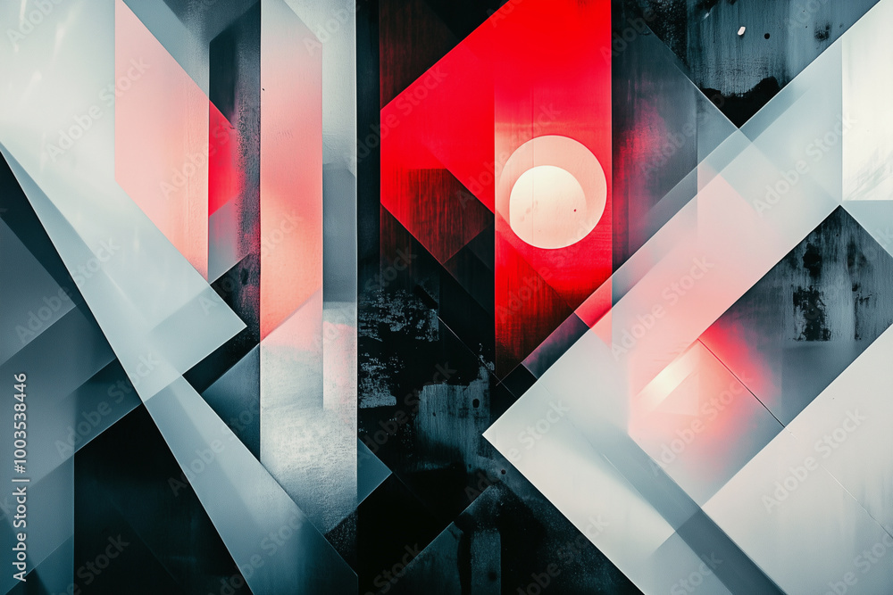 Poster colorful abstract painting with a lot of different shapes and colors. the painting is full of energy