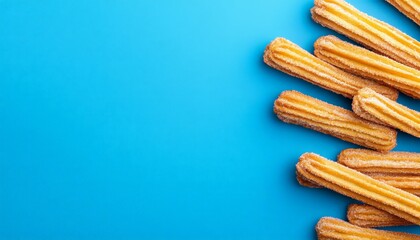 Obraz premium Churros on Blue Background