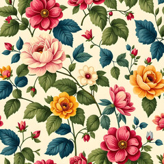 vintage wallpaper with flowers
