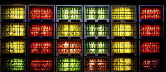 Stacked Crates of Luminous Fruit