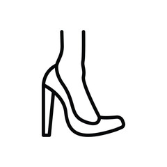 Black line icon for high heel 