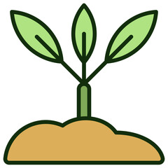 Plant Icon Outline Color Icon