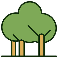 Forest Icon Outline Color Icon