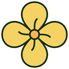 Flower Icon Outline Color Icon