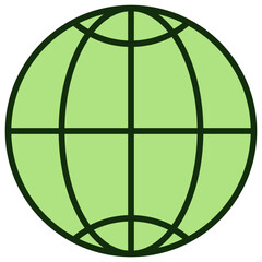 Globe Icon Outline Color Icon