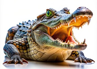 Naklejka premium Crocodiles on a transparent background ideal for wildlife, nature, and animal-themed design projects, perfect for