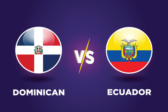 Dominican Republic vs Ecuador 
Soccer match concept. Vector 
illustration of design.
DOME VS ECUA football match