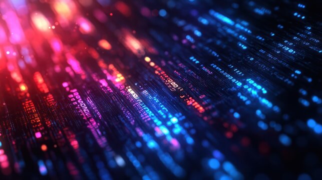 Background of binary code symbols showing programming codes. Generative AI