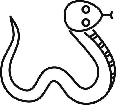 recommend clip art: King cobra snake slithering with its tongue out line icon design