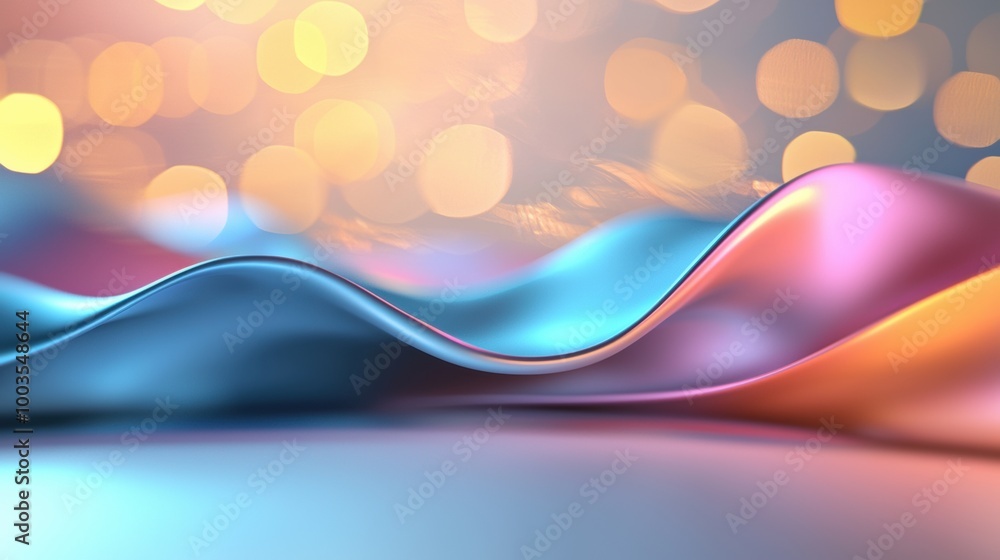 Poster soft waves of light and color in abstract design