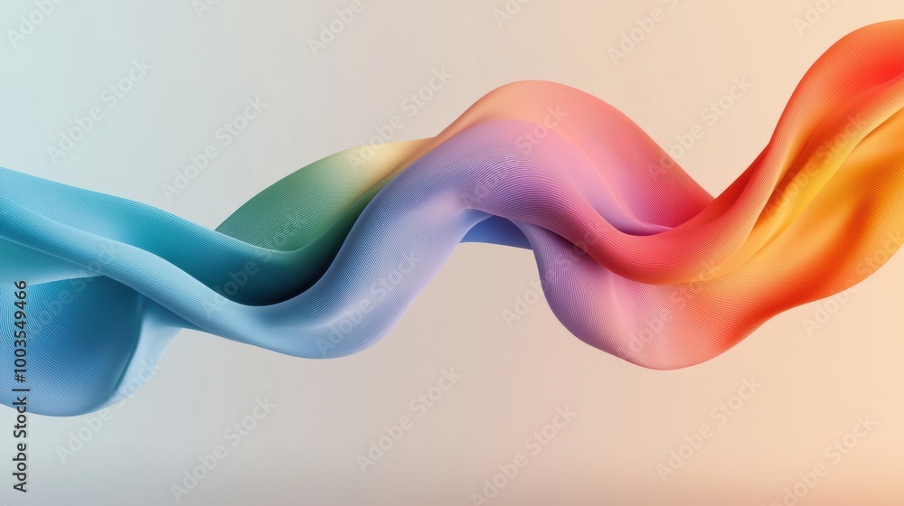 Poster colorful abstract wave with smooth flowing lines