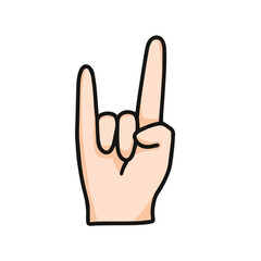 vector illustration of rock metal gesture, isolated on white background