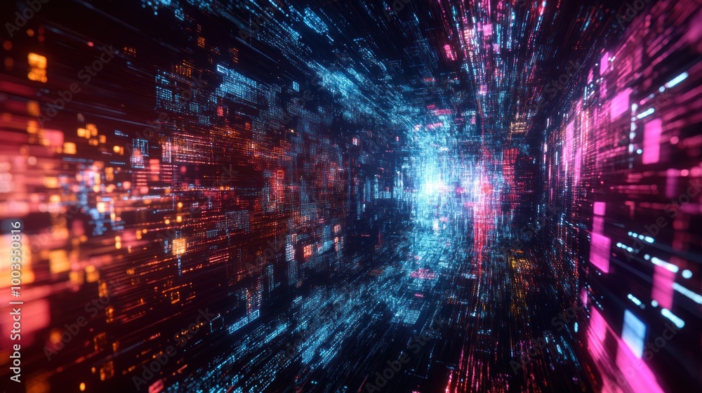 Aufkleber digital tunnel of data