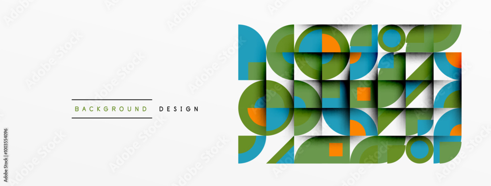 Aufkleber Geometric design abstract background - circles squares