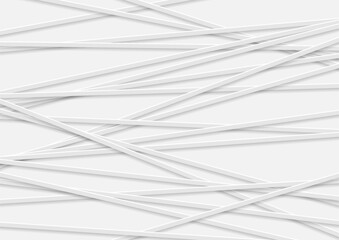 Grey white paper stripes abstract geometric minimal background. Vector modern design