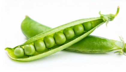 Green pea isolated. Pea pods on a white background