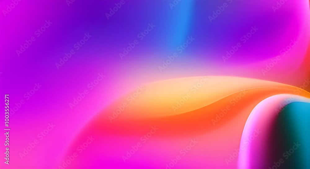 Poster vibrant waves of colorful light move across an abstract background, with color gradients slowly tran