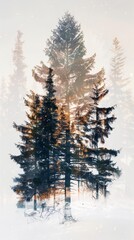 Obraz premium A tree is the main focus of this image, with its branches and leaves creating a sense of depth and dimension