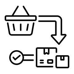 A line style icon of order process 