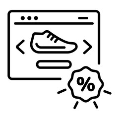 Shoe discount icon in outline style