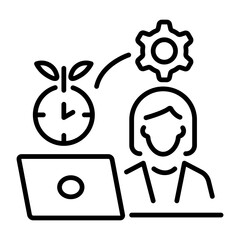 Pomodoro technique icon in line style