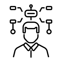 Mind map icon in linear style 
