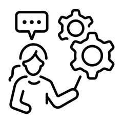 Manager icon in outline style