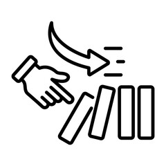 Recession icon in linear style