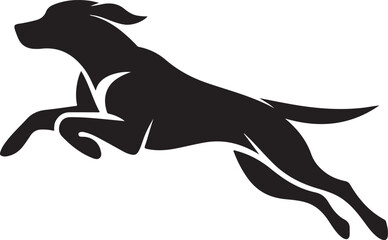 jumping dog icon silhouette design vector art illustration