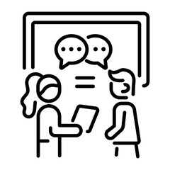 Meeting icon in outline style 