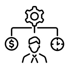 Resource utilization icon in line style