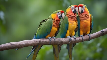 Obraz premium Parrots Bird on a Brach Wildlife Photography