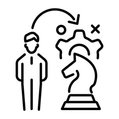 Strategy icon in outline style 