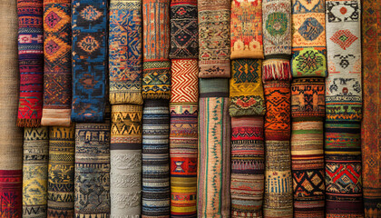 colorful scarves for sale in the market