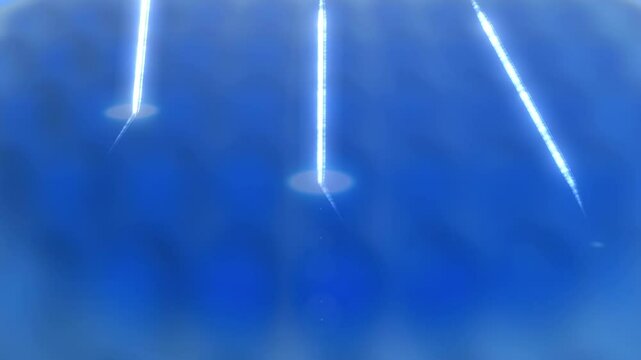 A 3D video sample illustrates how the essence falls onto the skin block's surface, forming a blue protective barrier that reflects UV rays and shields the skin.