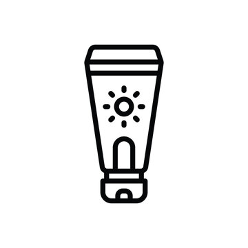 recommend clip art: Black line icon for sunscreen