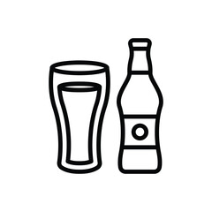 Black line icon for cold drink