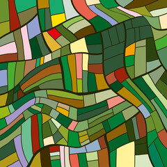 farm fields aerial view colorful flat vector background