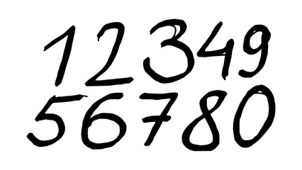 number doodle vector isolated set