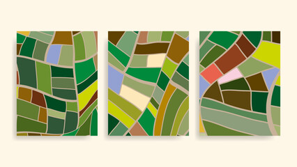 farm fields aerial view  colorful flat template vector background  set © cbgv