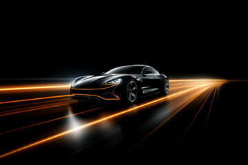 color light electric car on the road background.