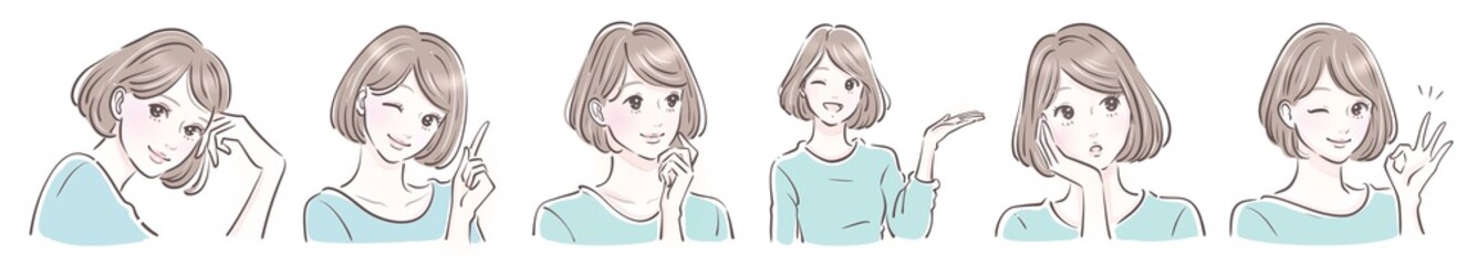 女性・女の子のイラスト素材セット