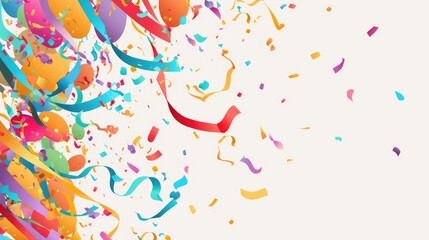 Colorful Confetti Background Template Vector Illustration with Open Space for Custom Text