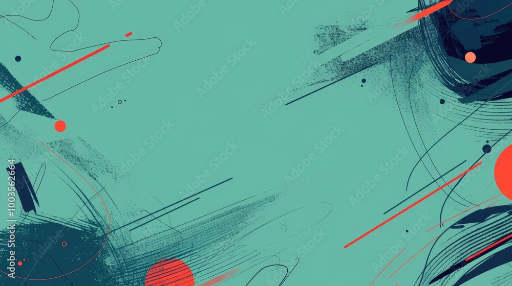 Poster abstract modern scribble vector element artwork