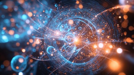 Abstract Art with Blue and Orange Lights