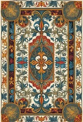Colorful Retro Decorative Pattern Inspired by Vintage Designs, Featuring Bright Elements and Old-Fashioned Backgrounds for a Fun Retro Aesthetic